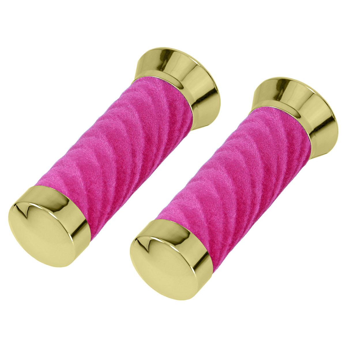 Custom Swirl Velour Grips 7/8 long 130mm Gold/Pink.